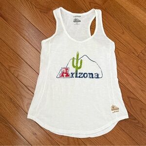 White Arizona Wildcats Tank Top with Cactus Design